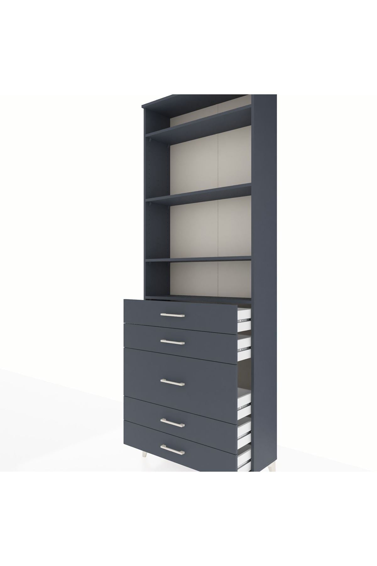 Arges Dolap 4 Raflı 5 Çekmeceli 88x30x243 - S33M058V5A