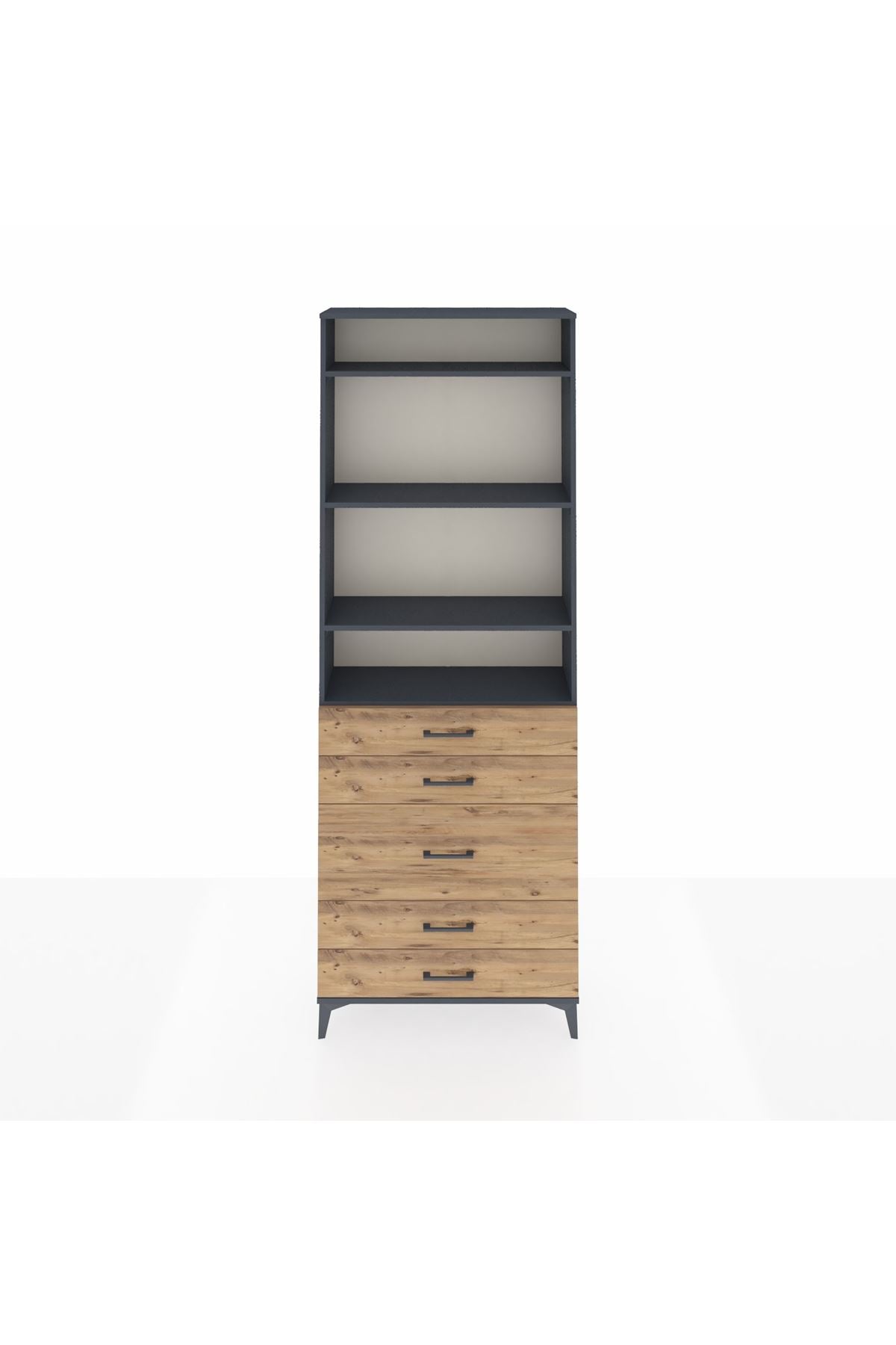 Arges Dolap 4 Raflı 5 Çekmeceli 88x30x243 - S33M058V6A