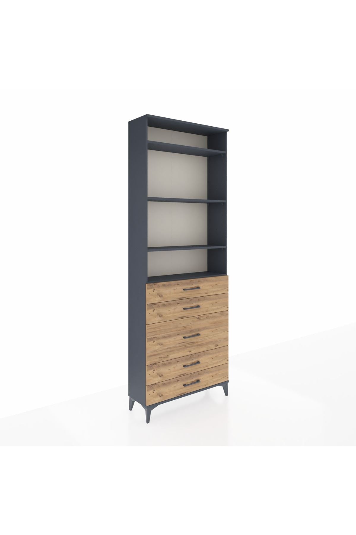 Arges Dolap 4 Raflı 5 Çekmeceli 88x30x243 - S33M058V6A