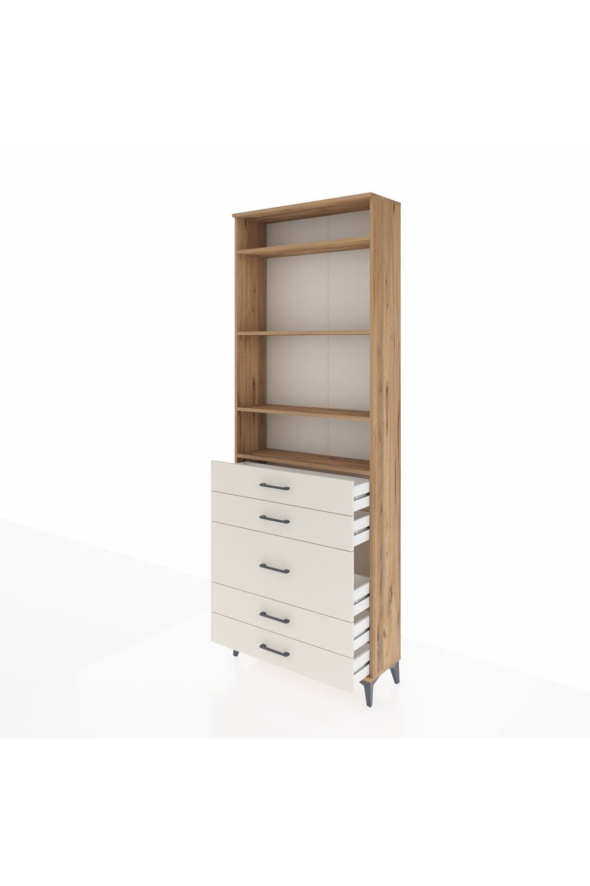 Arges Dolap 4 Raflı 5 Çekmeceli 88x30x243 - S33M058V7A