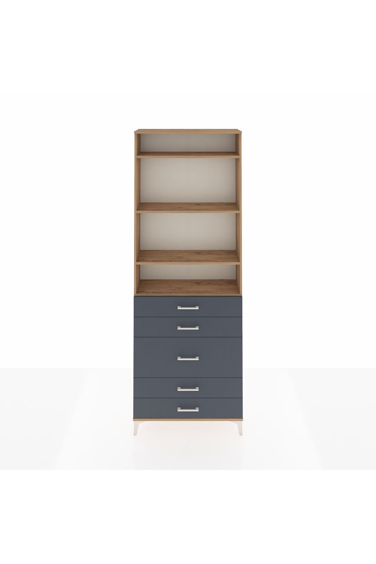 Arges Dolap 4 Raflı 5 Çekmeceli 88x30x243 - S33M058V8A
