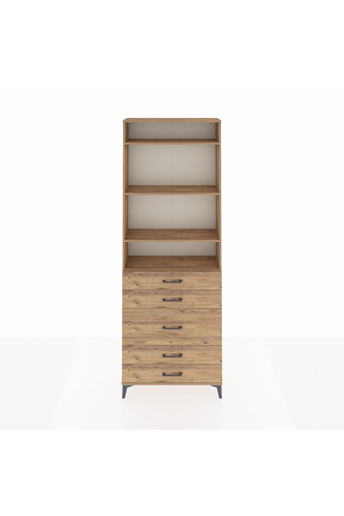 Arges Dolap 4 Raflı 5 Çekmeceli 88x30x243 - S33M058V9A