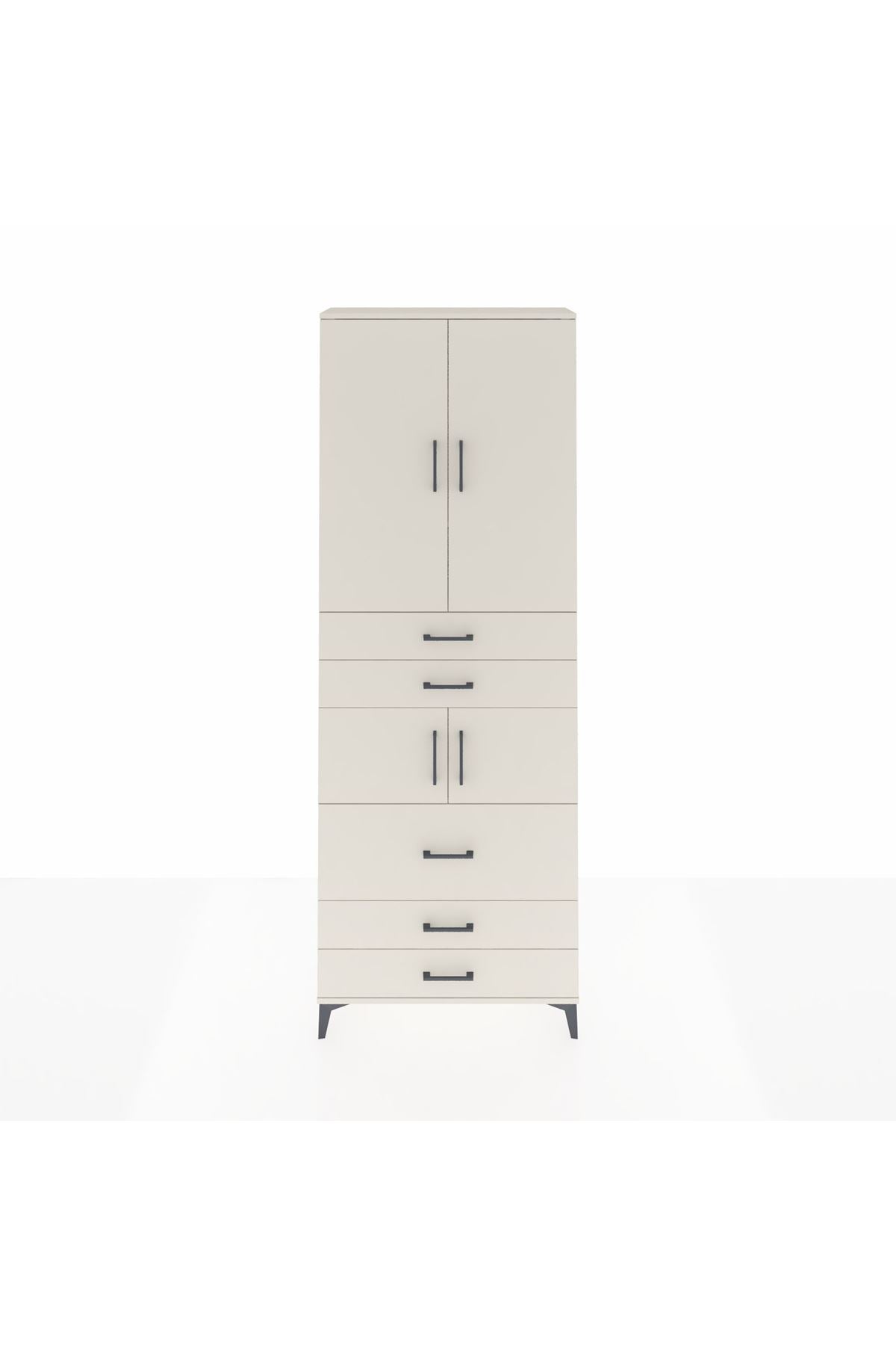 Arges Dolap 4 Raflı 5 Çekmeceli 4 Kapaklı 88x30x243 - S33M059V1A