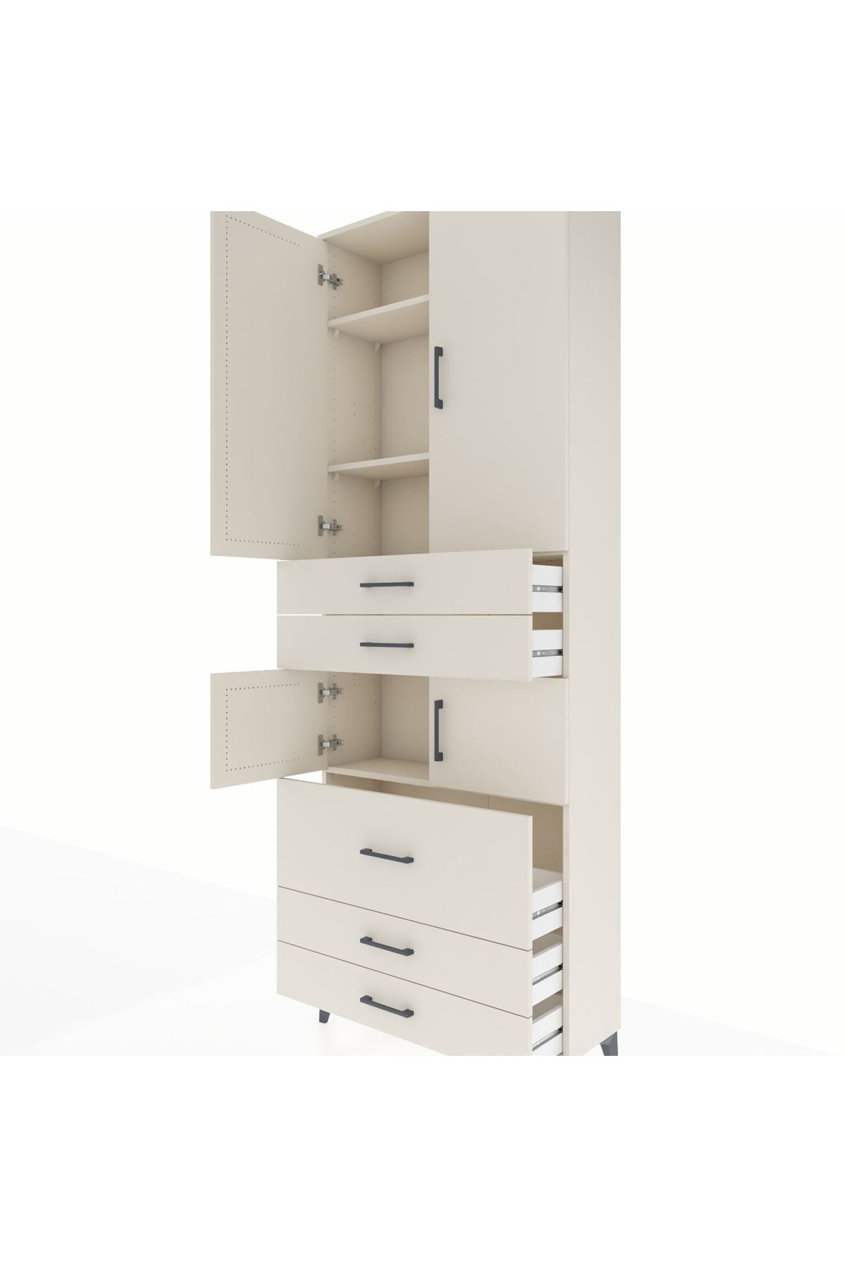 Arges Dolap 4 Raflı 5 Çekmeceli 4 Kapaklı 88x30x243 - S33M059V1A