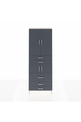 Arges Dolap 4 Raflı 5 Çekmeceli 4 Kapaklı 88x30x243