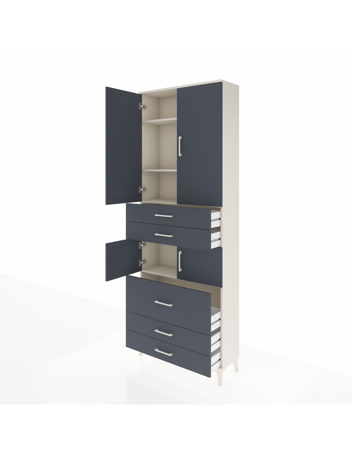Arges Dolap 4 Raflı 5 Çekmeceli 4 Kapaklı 88x30x243 - S33M059V2A