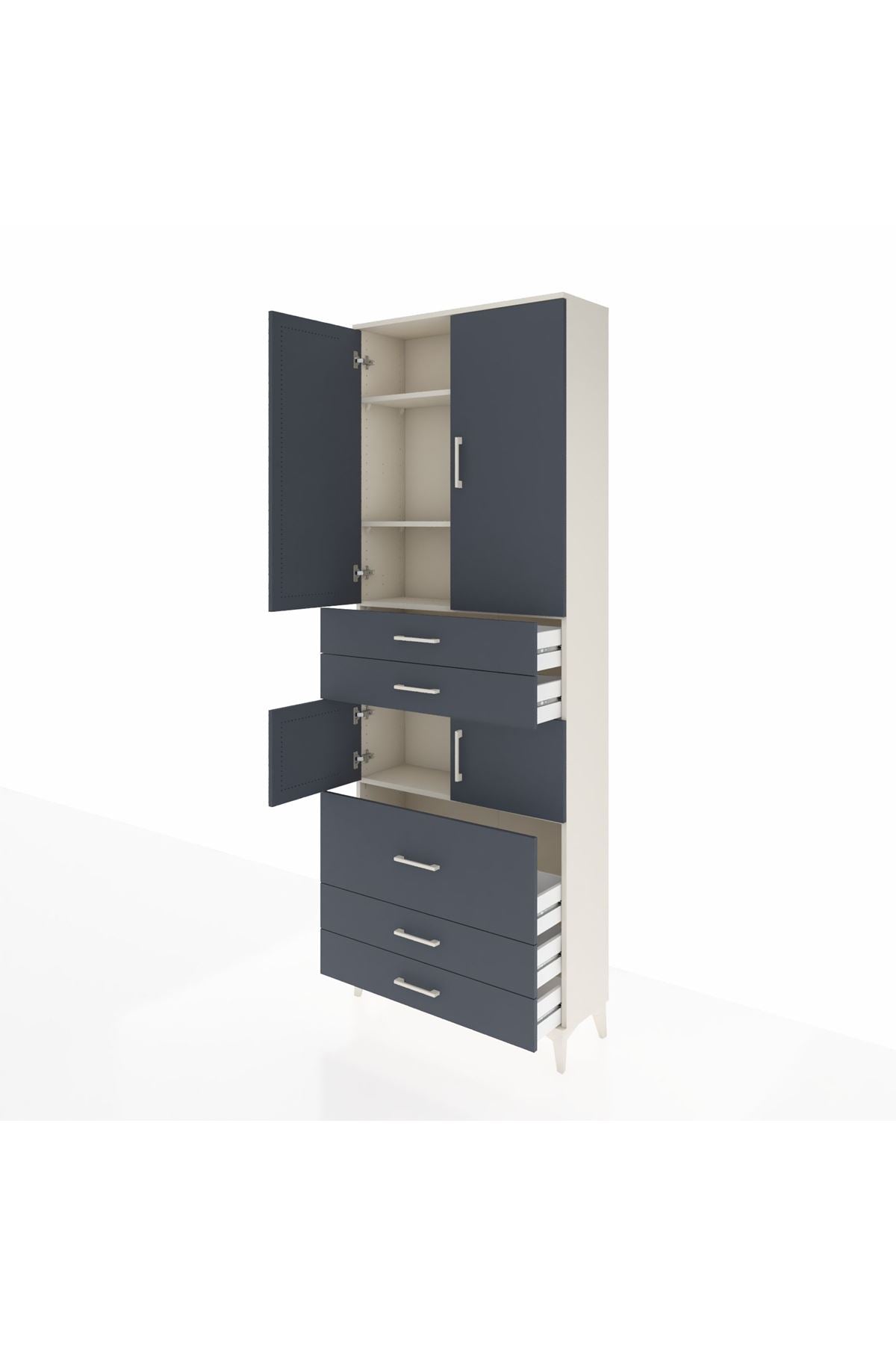 Arges Dolap 4 Raflı 5 Çekmeceli 4 Kapaklı 88x30x243 - S33M059V2A