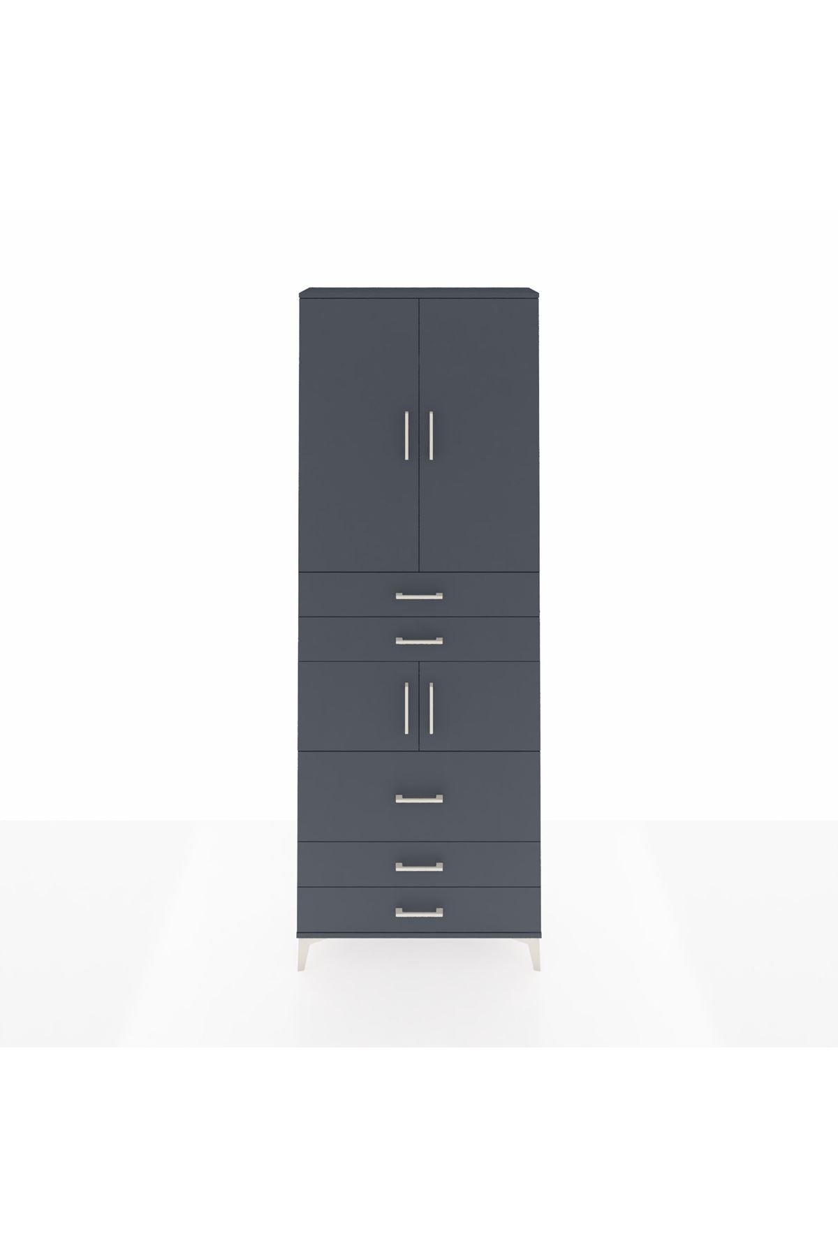 Arges Dolap 4 Raflı 5 Çekmeceli 4 Kapaklı 88x30x243 - S33M059V5A