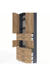Arges Dolap 4 Raflı 5 Çekmeceli 4 Kapaklı 88x30x243 - S33M059V6A