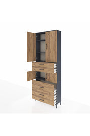 Arges Dolap 4 Raflı 5 Çekmeceli 4 Kapaklı 88x30x243 - S33M059V6A