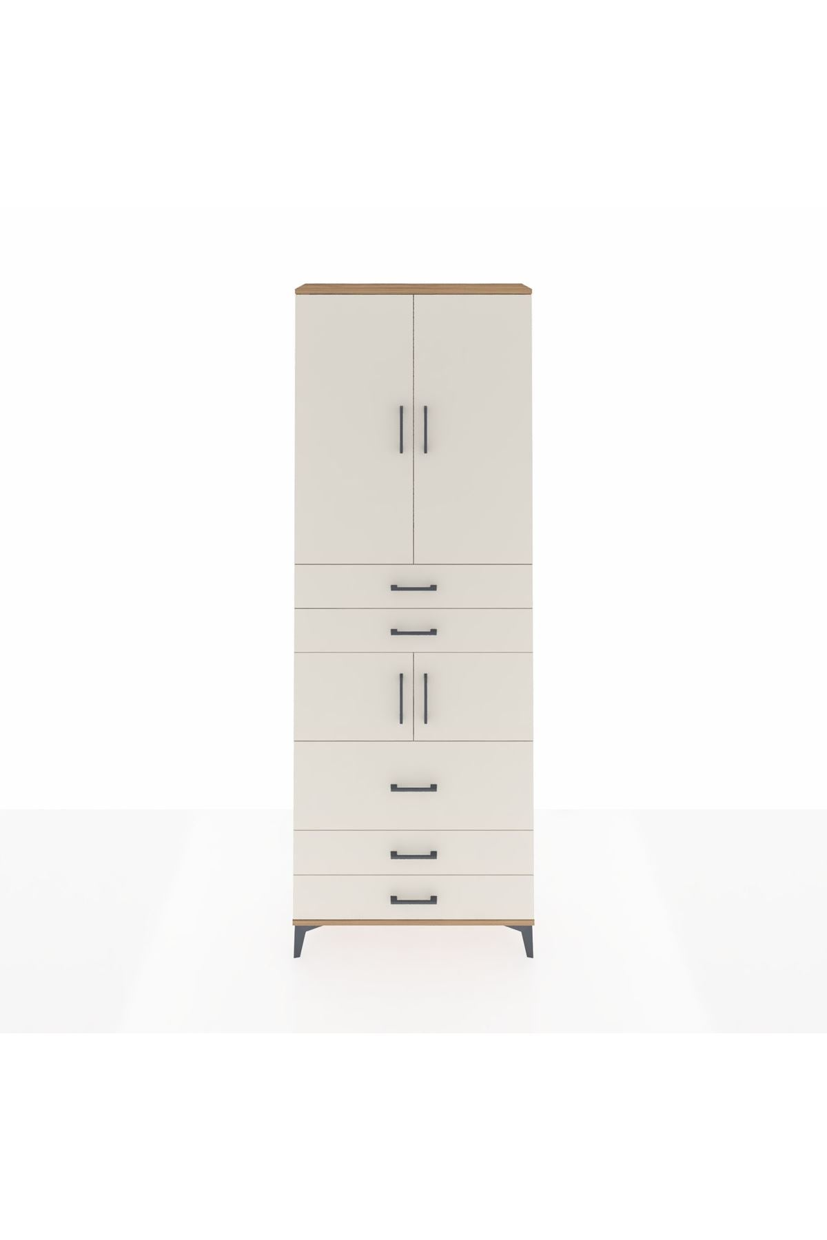 Arges Dolap 4 Raflı 5 Çekmeceli 4 Kapaklı 88x30x243 - S33M059V7A