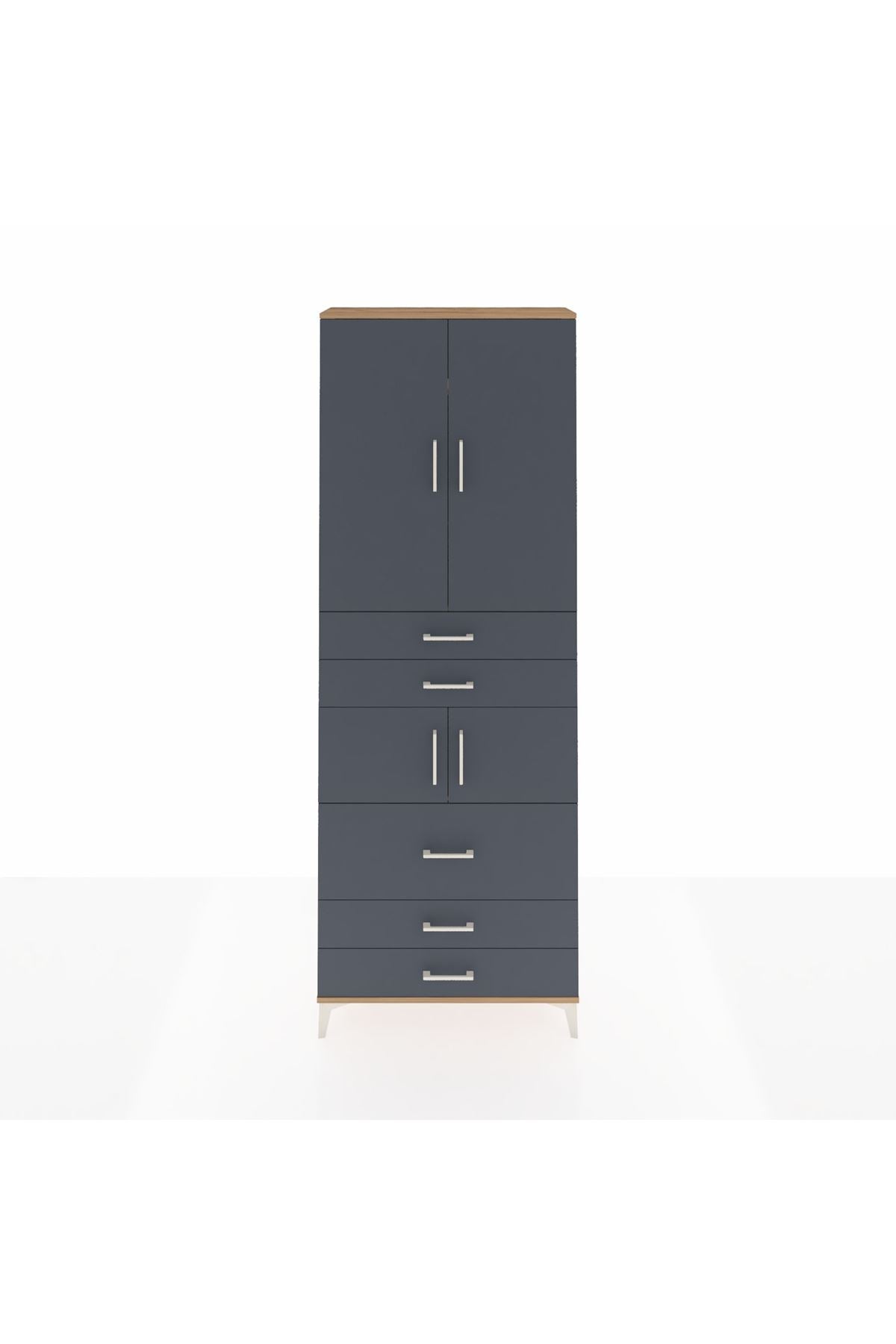 Arges Dolap 4 Raflı 5 Çekmeceli 4 Kapaklı 88x30x243 - S33M059V8A