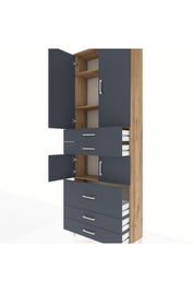 Arges Dolap 4 Raflı 5 Çekmeceli 4 Kapaklı 88x30x243 - S33M059V8A