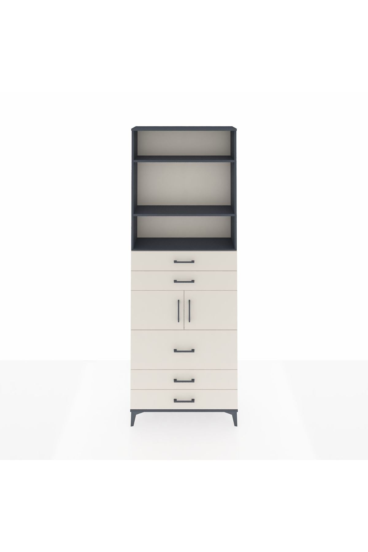 Arges Dolap 4 Raflı 5 Çekmeceli 2 Kapaklı 88x30x243 - S33M060V4A
