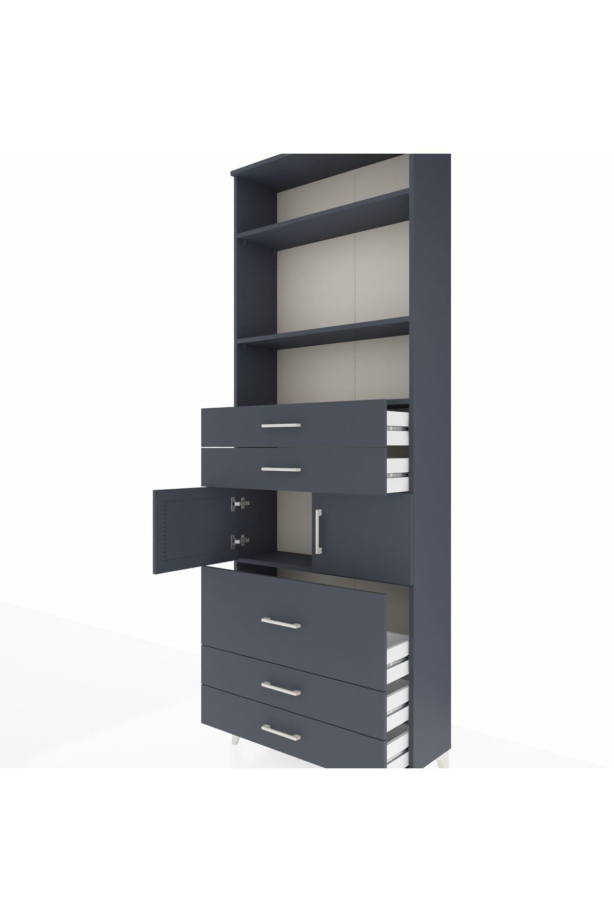 Arges Dolap 4 Raflı 5 Çekmeceli 2 Kapaklı 88x30x243 - S33M060V5A