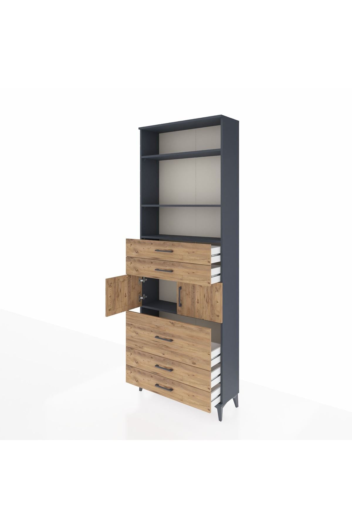 Arges Dolap 4 Raflı 5 Çekmeceli 2 Kapaklı 88x30x243 - S33M060V6A