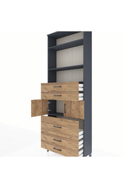 Arges Dolap 4 Raflı 5 Çekmeceli 2 Kapaklı 88x30x243 - S33M060V6A
