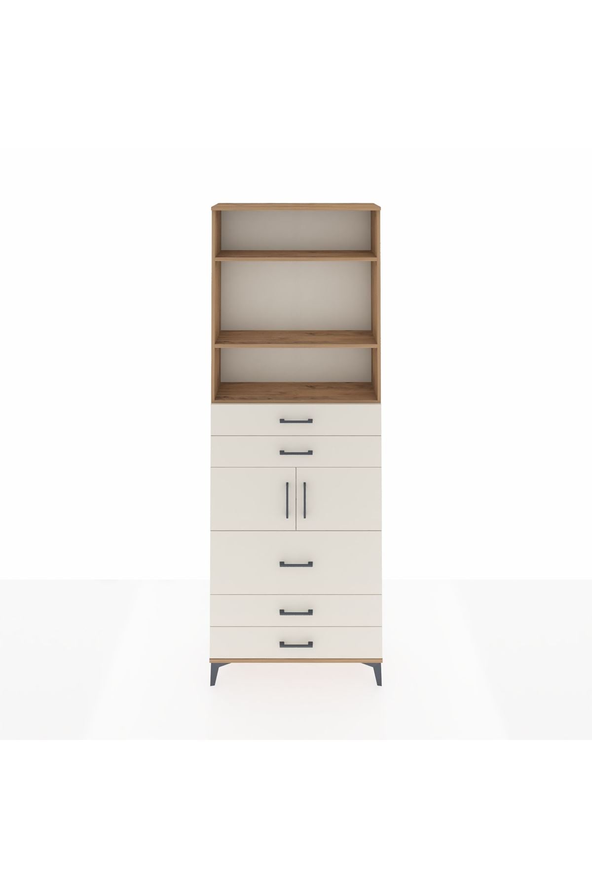 Arges Dolap 4 Raflı 5 Çekmeceli 2 Kapaklı 88x30x243 - S33M060V7A
