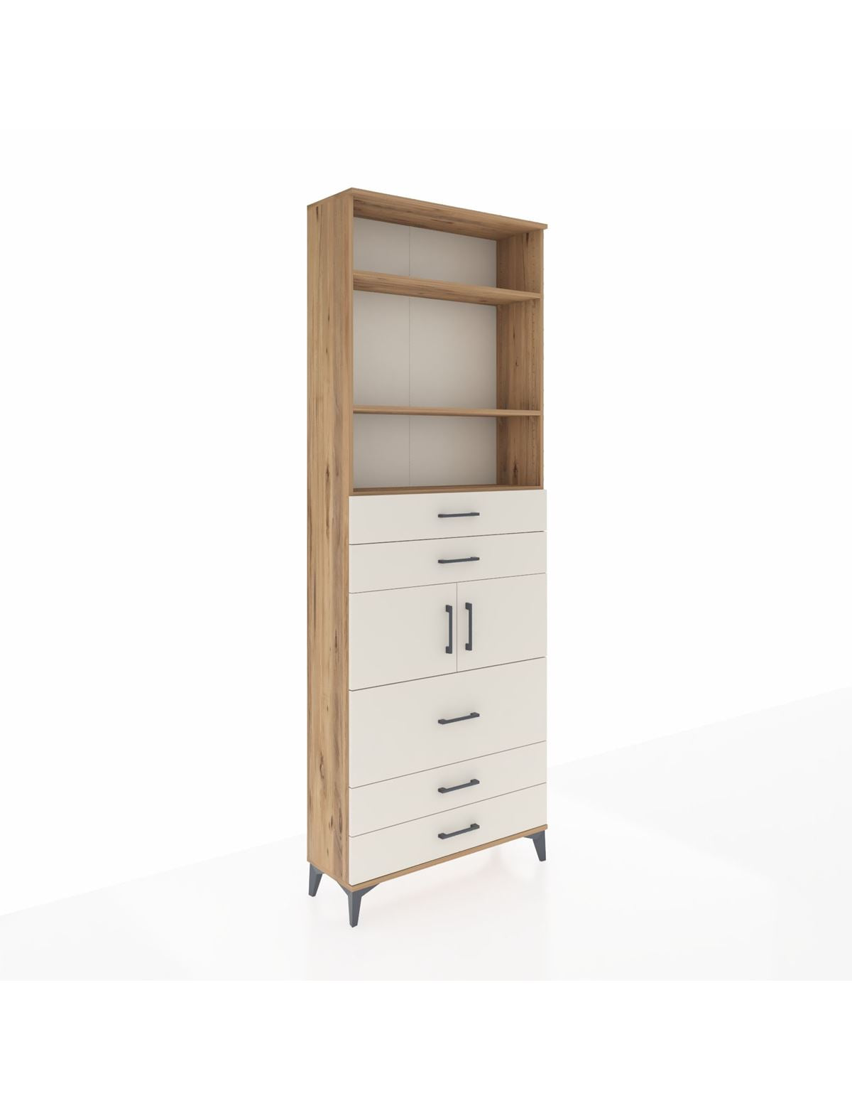 Arges Dolap 4 Raflı 5 Çekmeceli 2 Kapaklı 88x30x243 - S33M060V7A