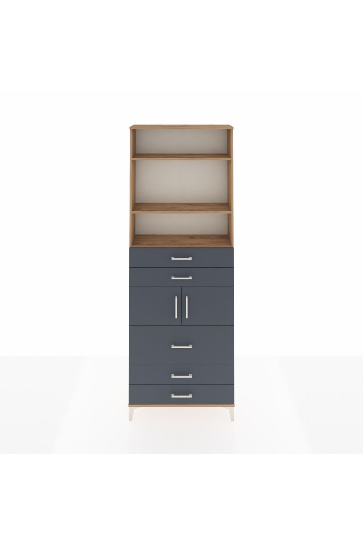 Arges Dolap 4 Raflı 5 Çekmeceli 2 Kapaklı 88x30x243 - S33M060V8A