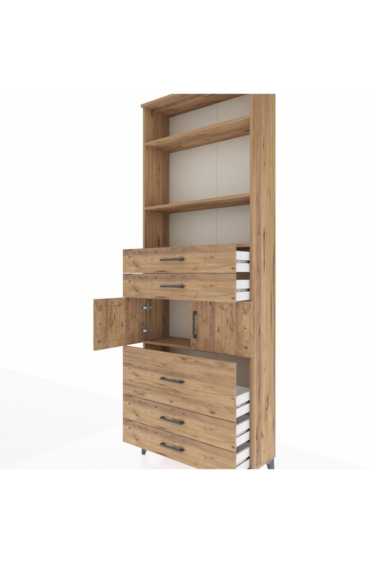 Arges Dolap 4 Raflı 5 Çekmeceli 2 Kapaklı 88x30x243 - S33M060V9A