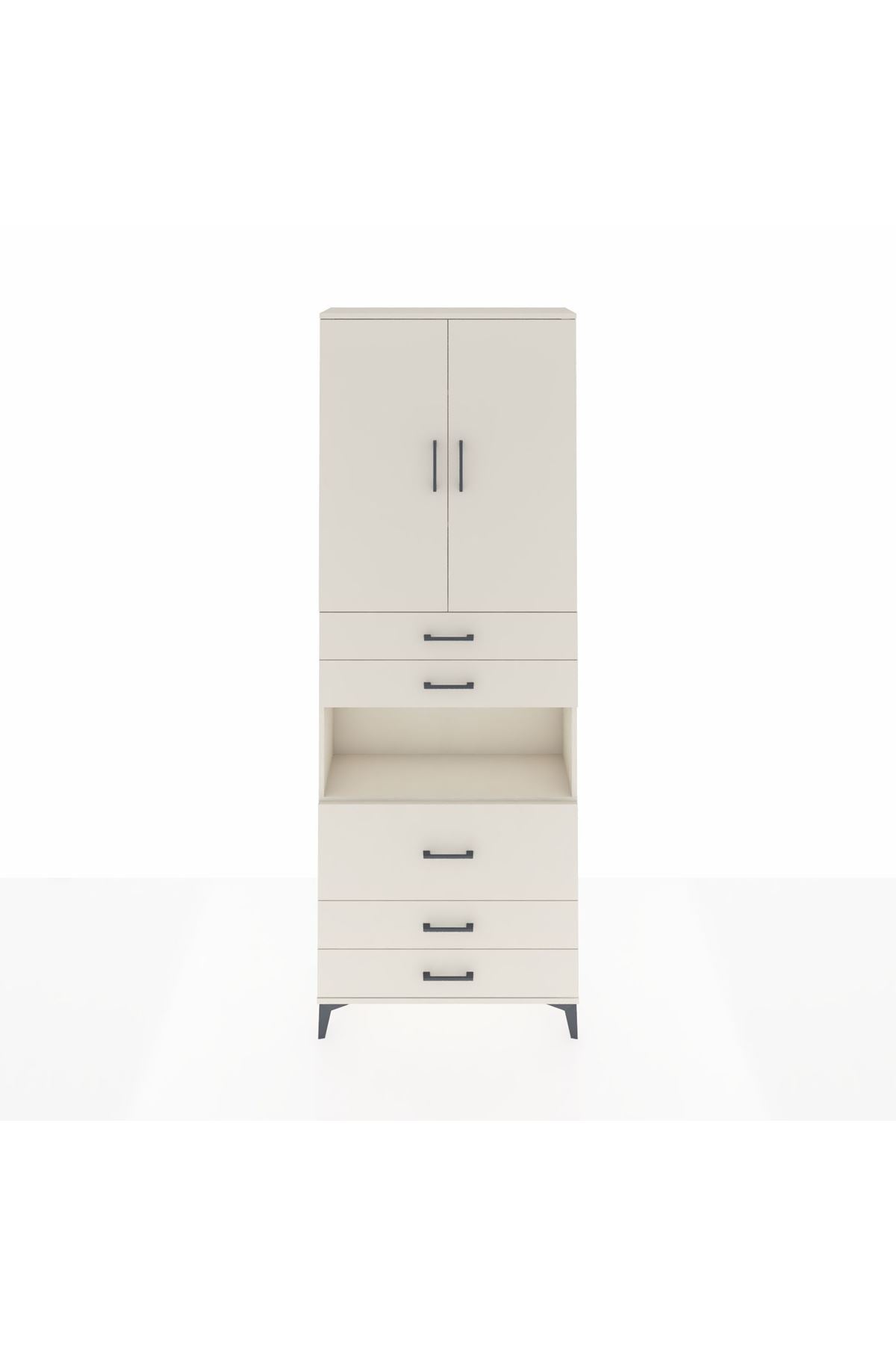 Arges Dolap 4 Raflı 5 Çekmeceli 2 Kapaklı 88x30x243 - S33M061V1A