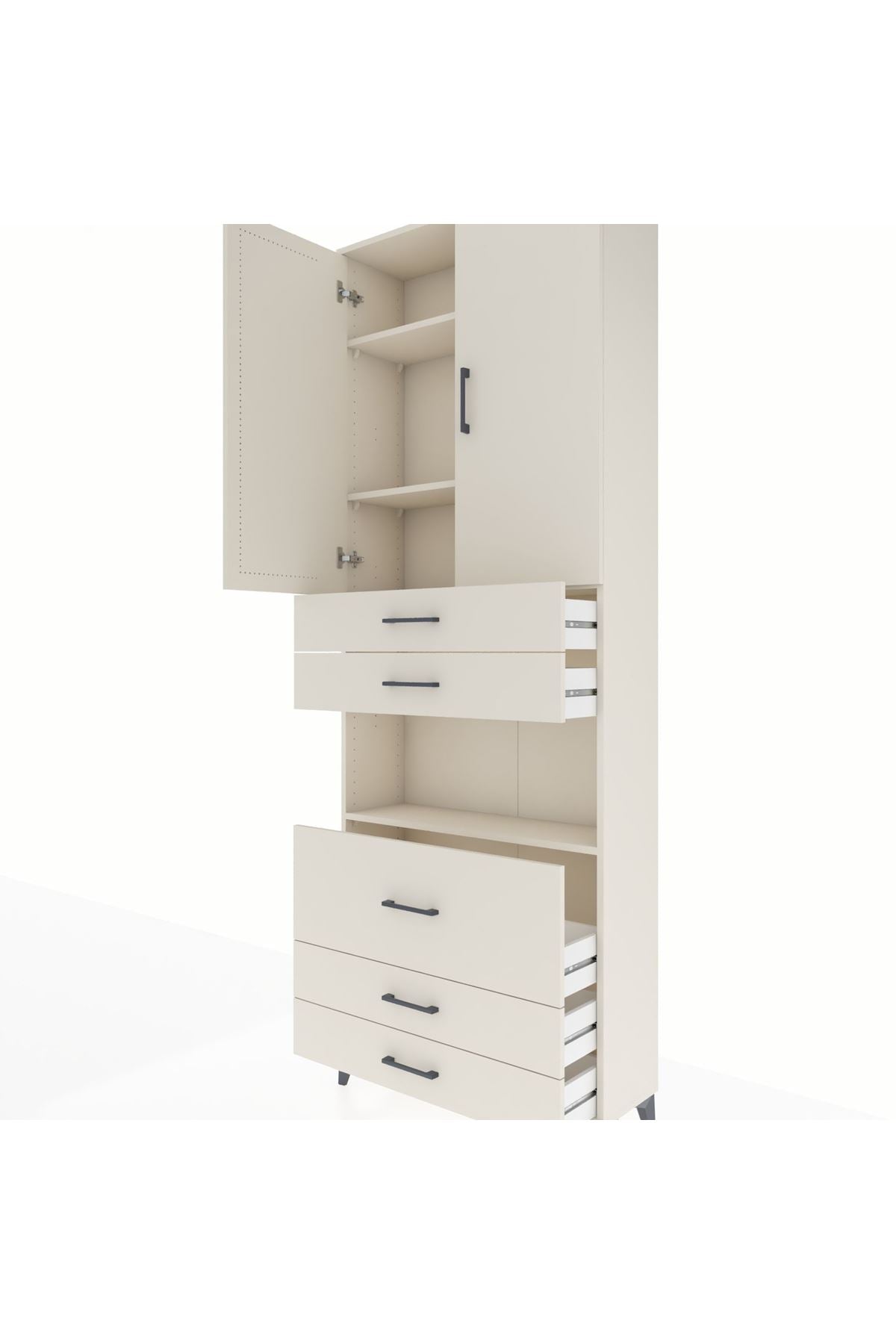 Arges Dolap 4 Raflı 5 Çekmeceli 2 Kapaklı 88x30x243 - S33M061V1A