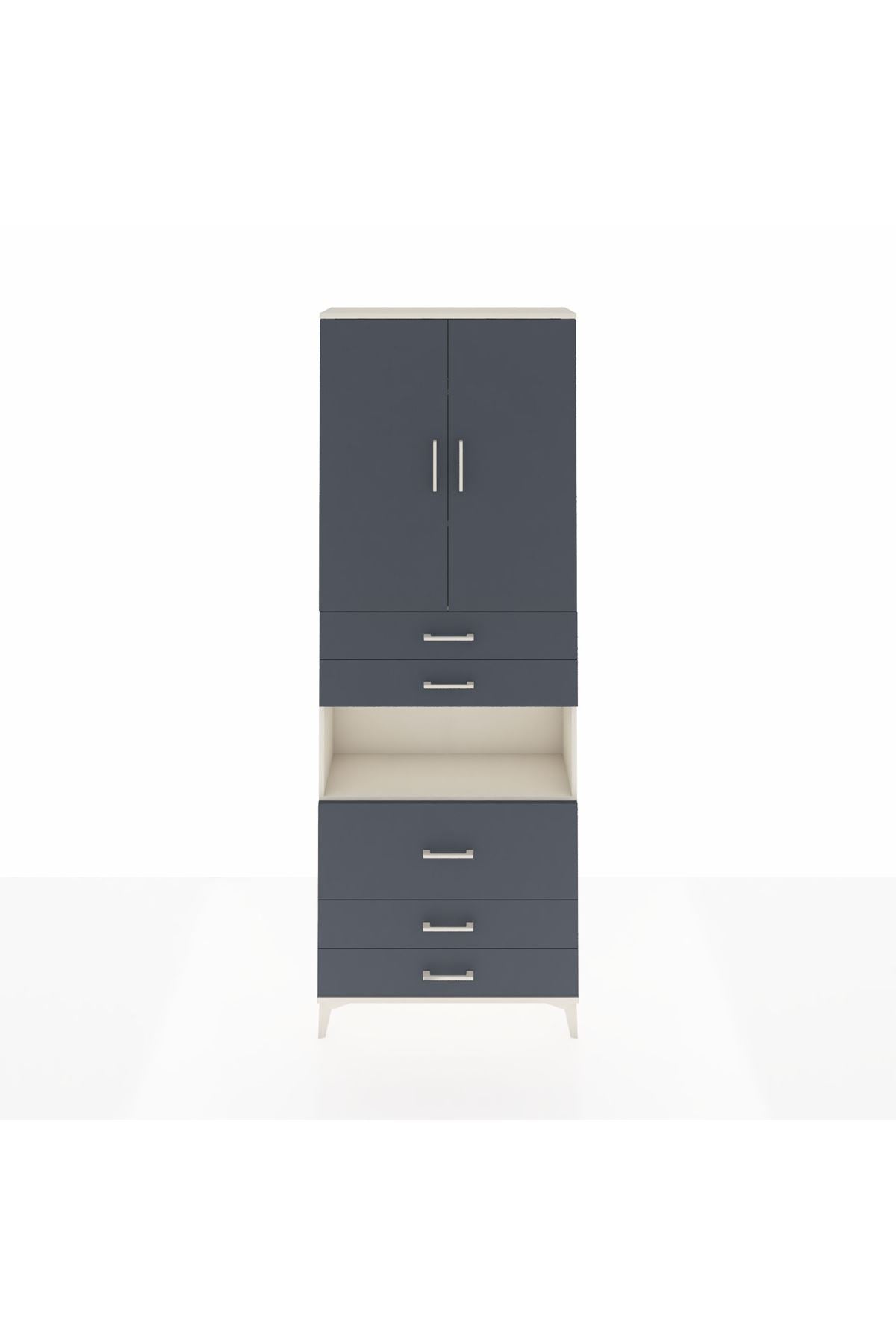 Arges Dolap 4 Raflı 5 Çekmeceli 2 Kapaklı 88x30x243 - S33M061V2A