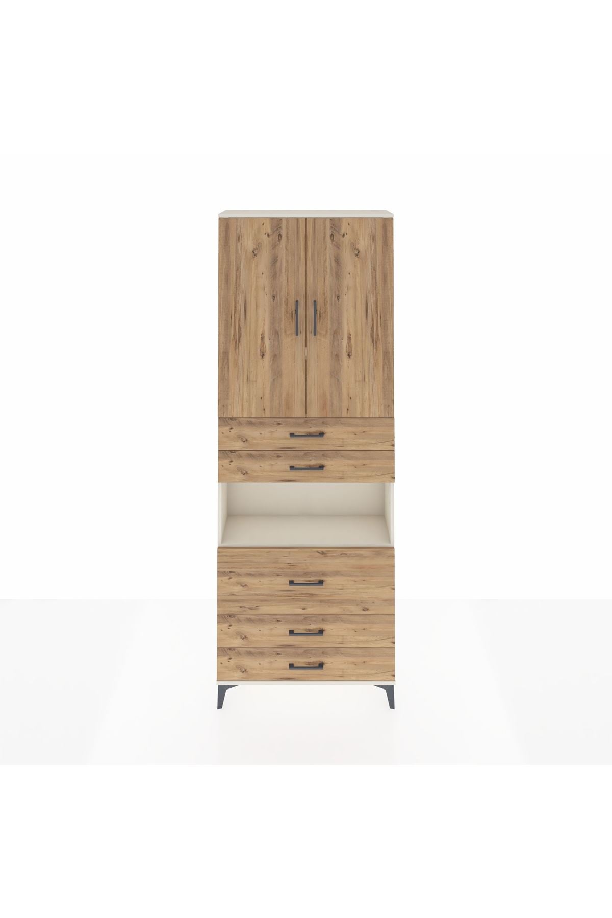 Arges Dolap 4 Raflı 5 Çekmeceli 2 Kapaklı 88x30x243 - S33M061V3A