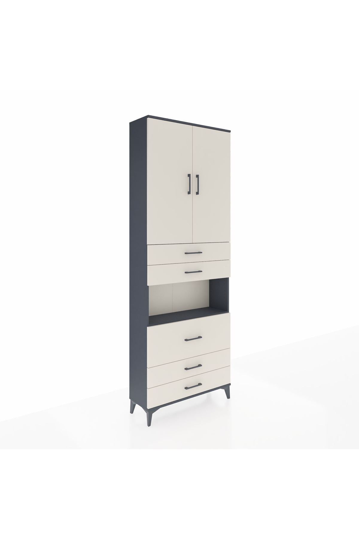 Arges Dolap 4 Raflı 5 Çekmeceli 2 Kapaklı 88x30x243 - S33M061V4A