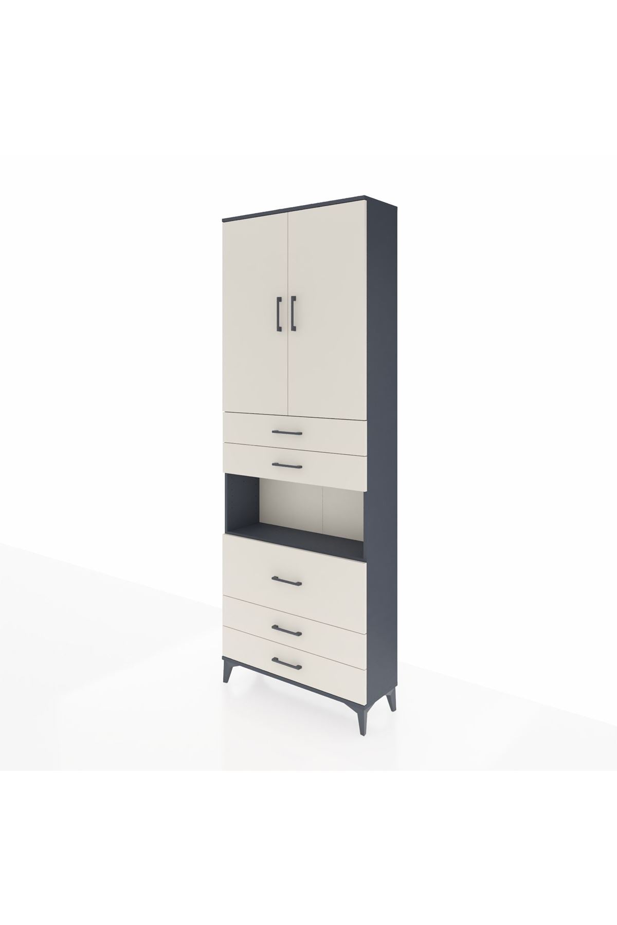 Arges Dolap 4 Raflı 5 Çekmeceli 2 Kapaklı 88x30x243 - S33M061V4A