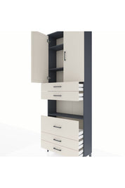 Arges Dolap 4 Raflı 5 Çekmeceli 2 Kapaklı 88x30x243 - S33M061V4A