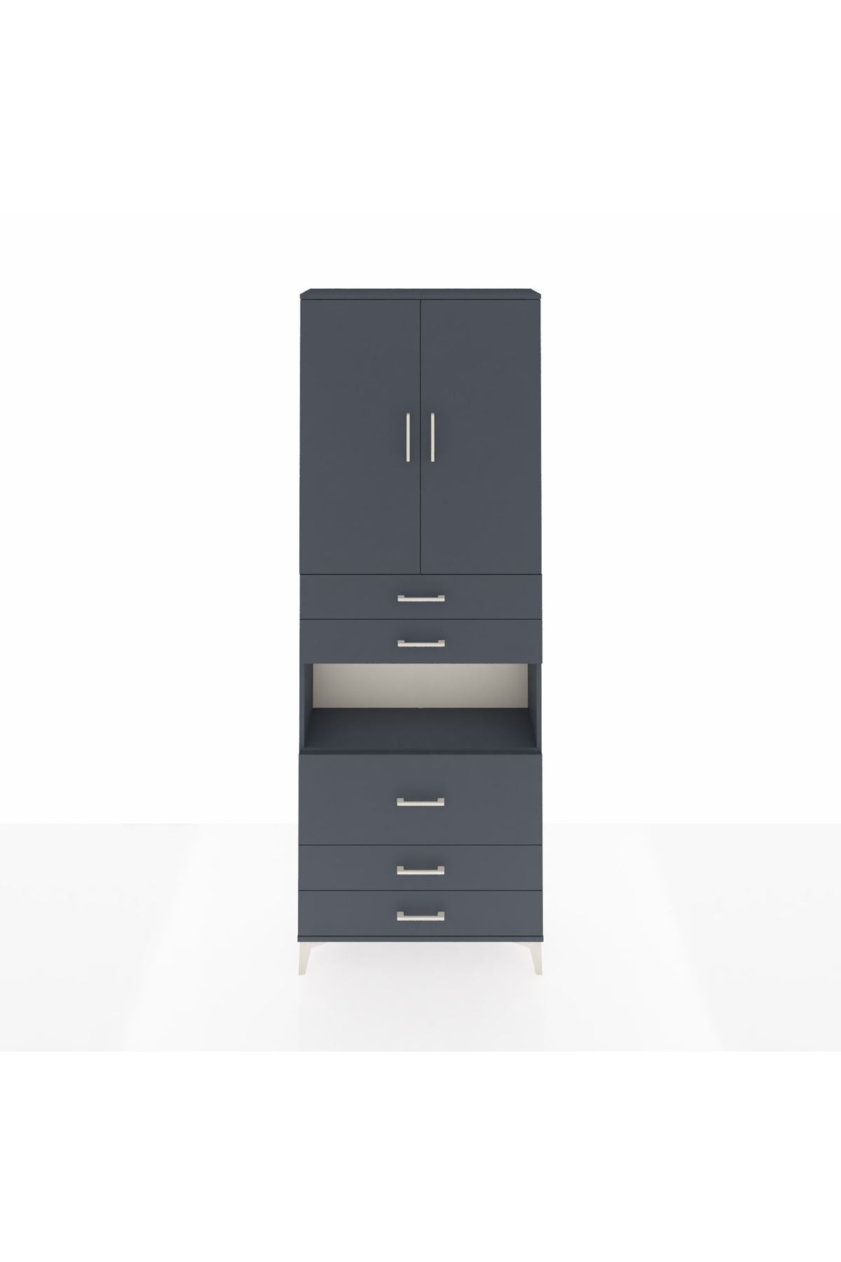 Arges Dolap 4 Raflı 5 Çekmeceli 2 Kapaklı 88x30x243 - S33M061V5A