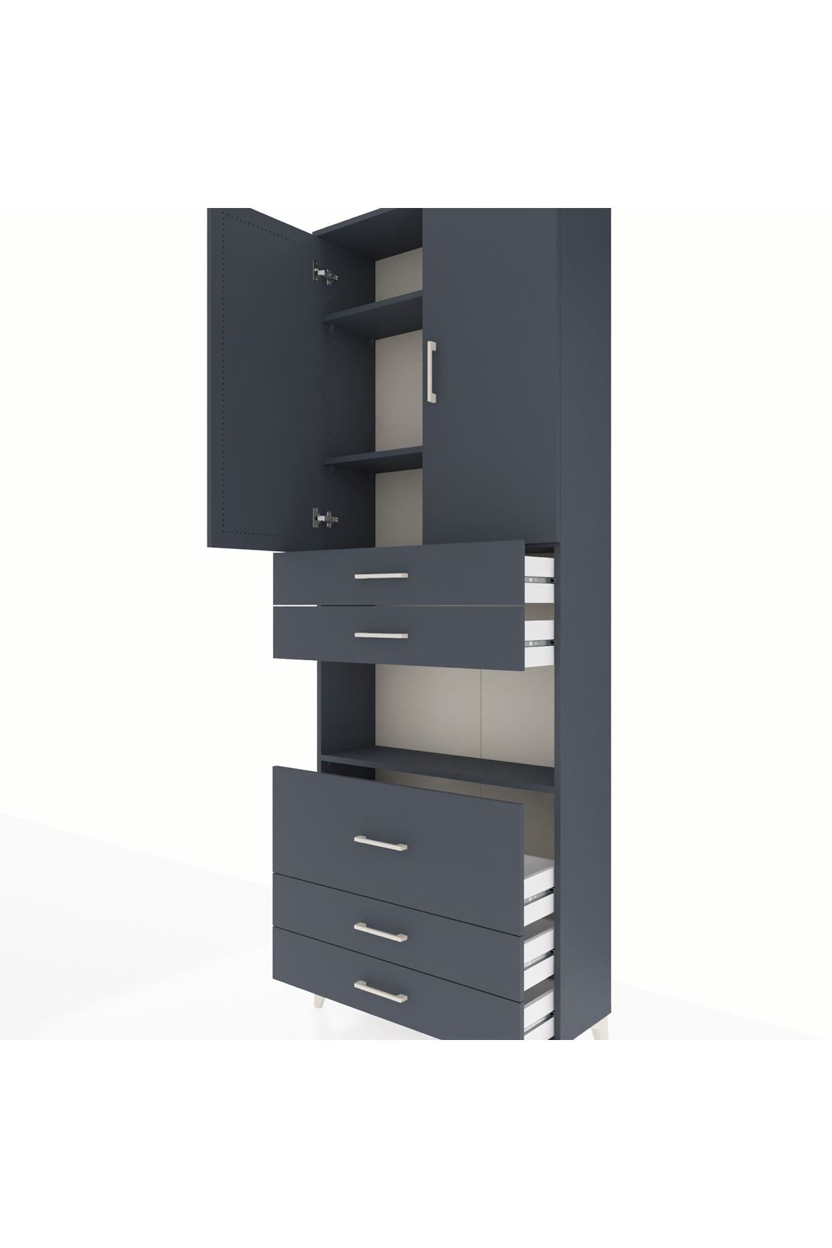 Arges Dolap 4 Raflı 5 Çekmeceli 2 Kapaklı 88x30x243 - S33M061V5A