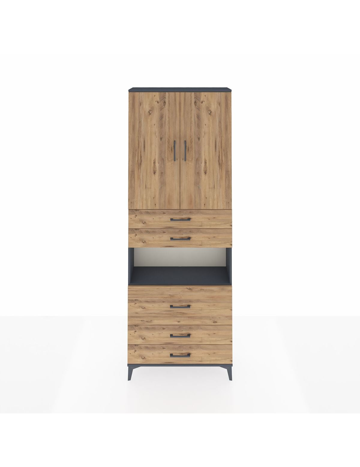 Arges Dolap 4 Raflı 5 Çekmeceli 2 Kapaklı 88x30x243 - S33M061V6A