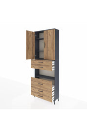 Arges Dolap 4 Raflı 5 Çekmeceli 2 Kapaklı 88x30x243 - S33M061V6A
