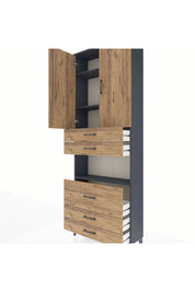 Arges Dolap 4 Raflı 5 Çekmeceli 2 Kapaklı 88x30x243 - S33M061V6A