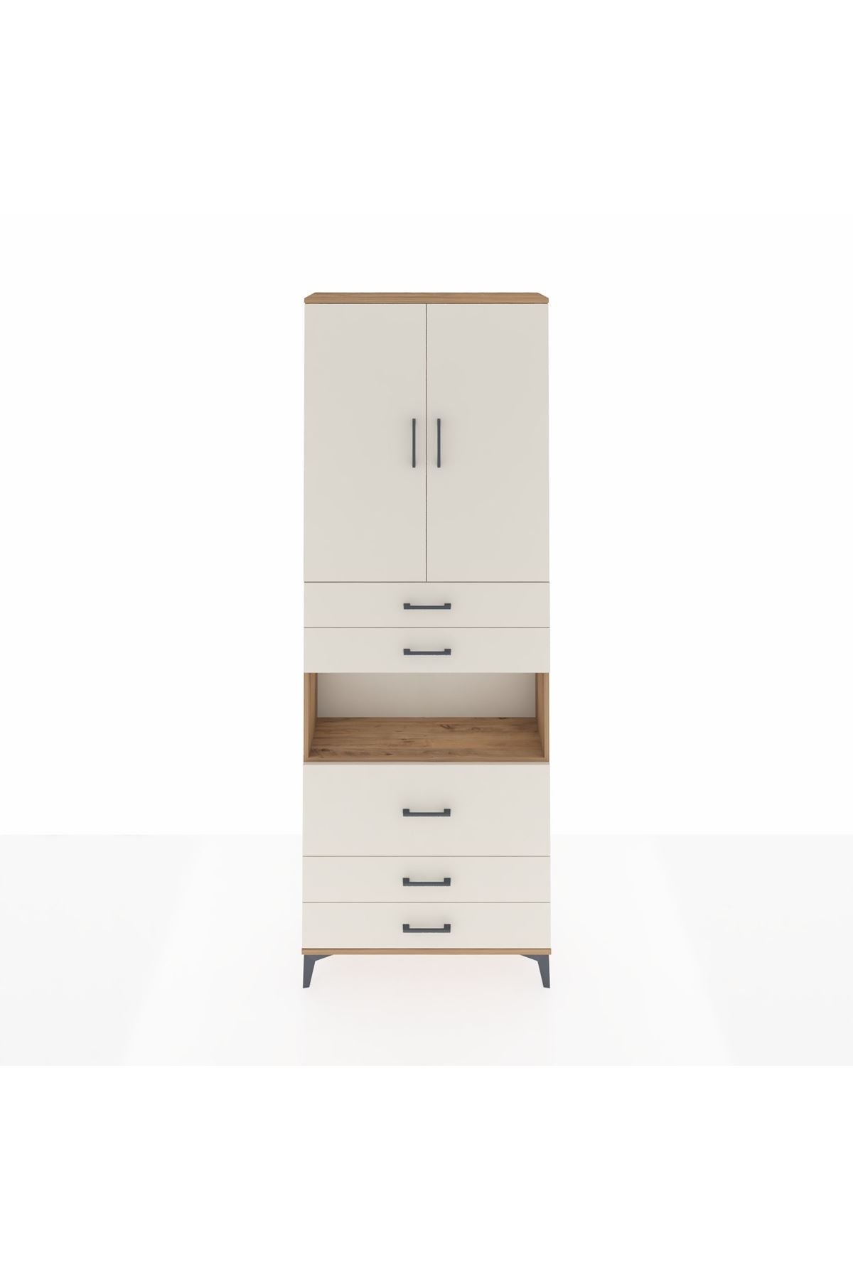 Arges Dolap 4 Raflı 5 Çekmeceli 2 Kapaklı 88x30x243 - S33M061V7A