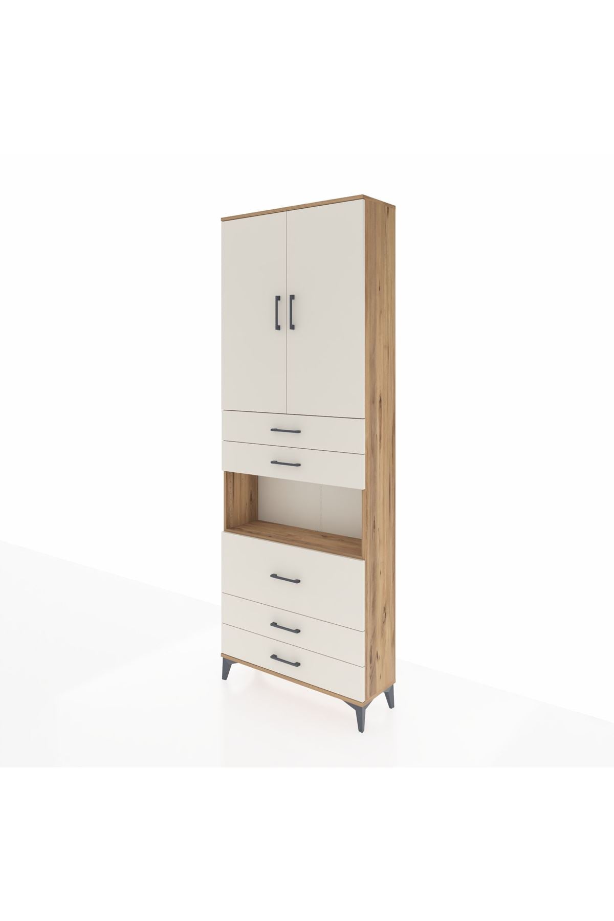 Arges Dolap 4 Raflı 5 Çekmeceli 2 Kapaklı 88x30x243 - S33M061V7A