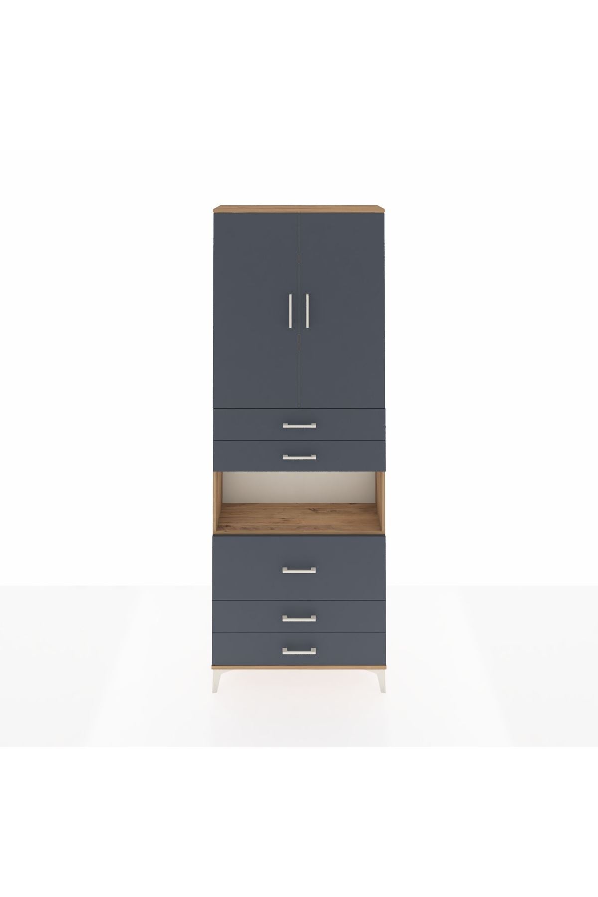 Arges Dolap 4 Raflı 5 Çekmeceli 2 Kapaklı 88x30x243 - S33M061V8A