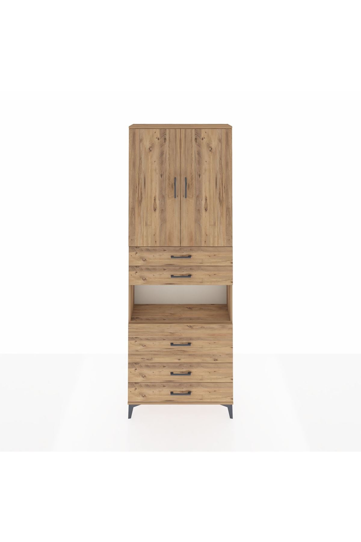 Arges Dolap 4 Raflı 5 Çekmeceli 2 Kapaklı 88x30x243 - S33M061V9A
