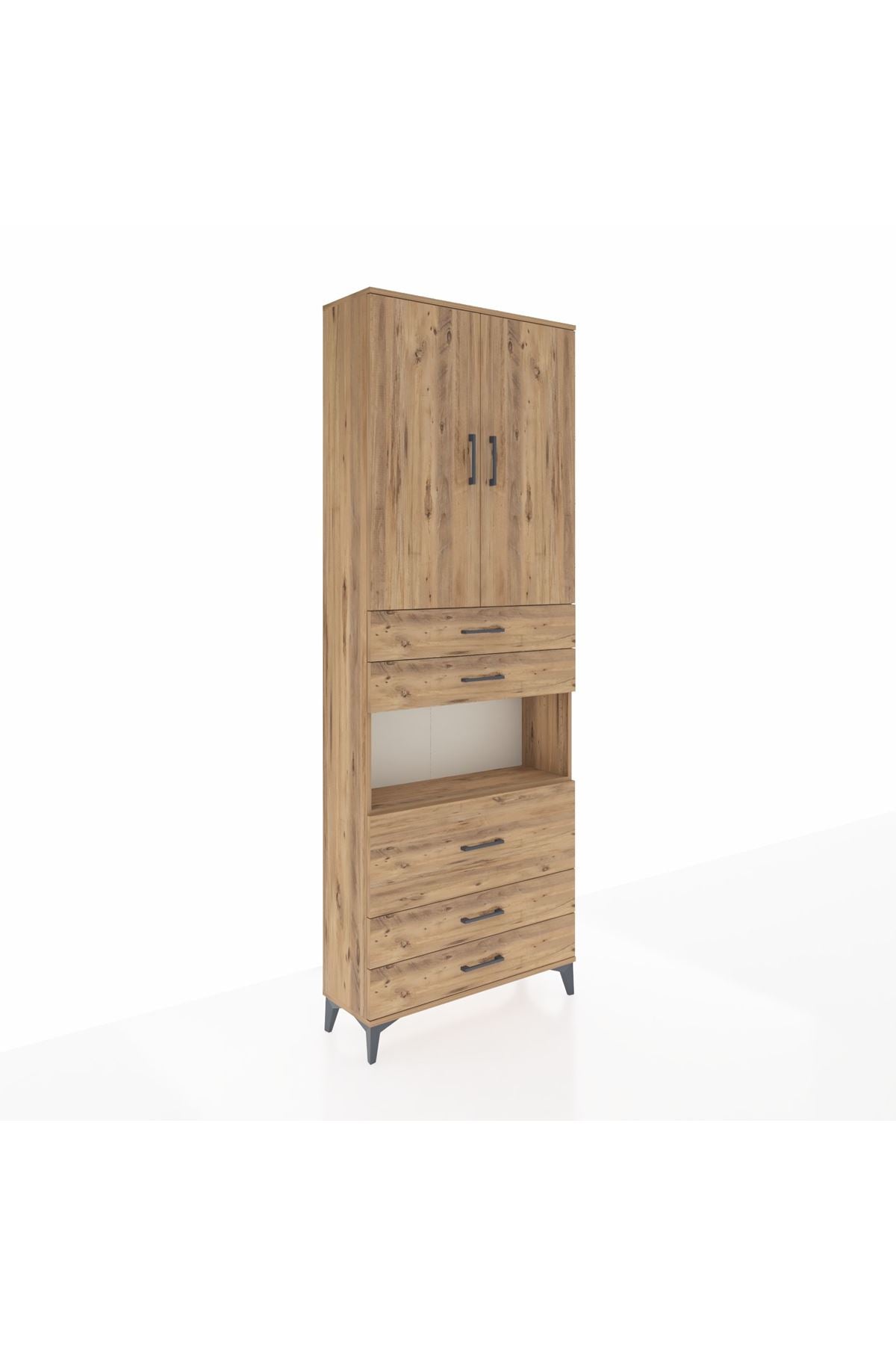 Arges Dolap 4 Raflı 5 Çekmeceli 2 Kapaklı 88x30x243 - S33M061V9A
