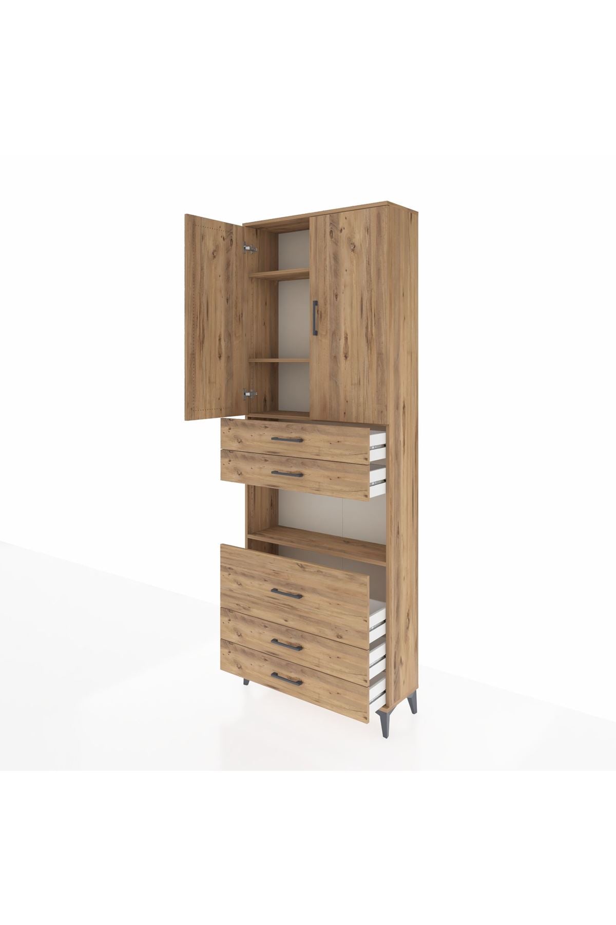 Arges Dolap 4 Raflı 5 Çekmeceli 2 Kapaklı 88x30x243 - S33M061V9A