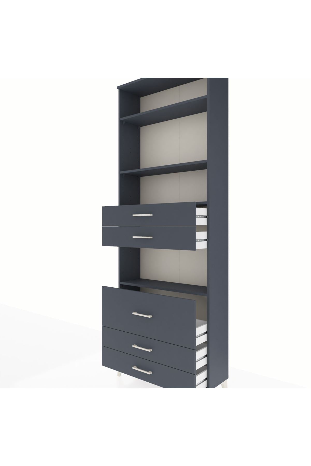 Arges Dolap 4 Raflı 5 Çekmeceli 88x30x243 - S33M062V5A