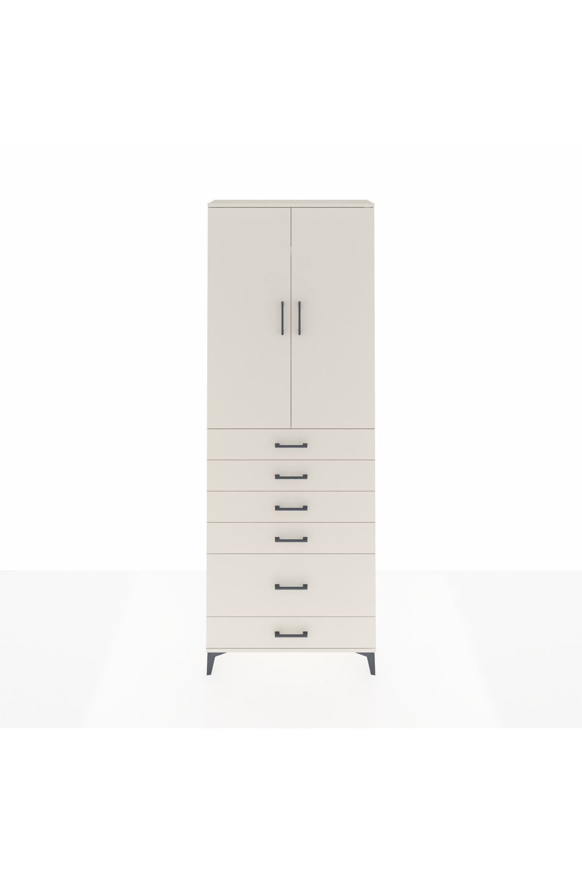 Arges Dolap 3 Raflı 6 Çekmeceli 2 Kapaklı 88x30x243 - S33M063V1A