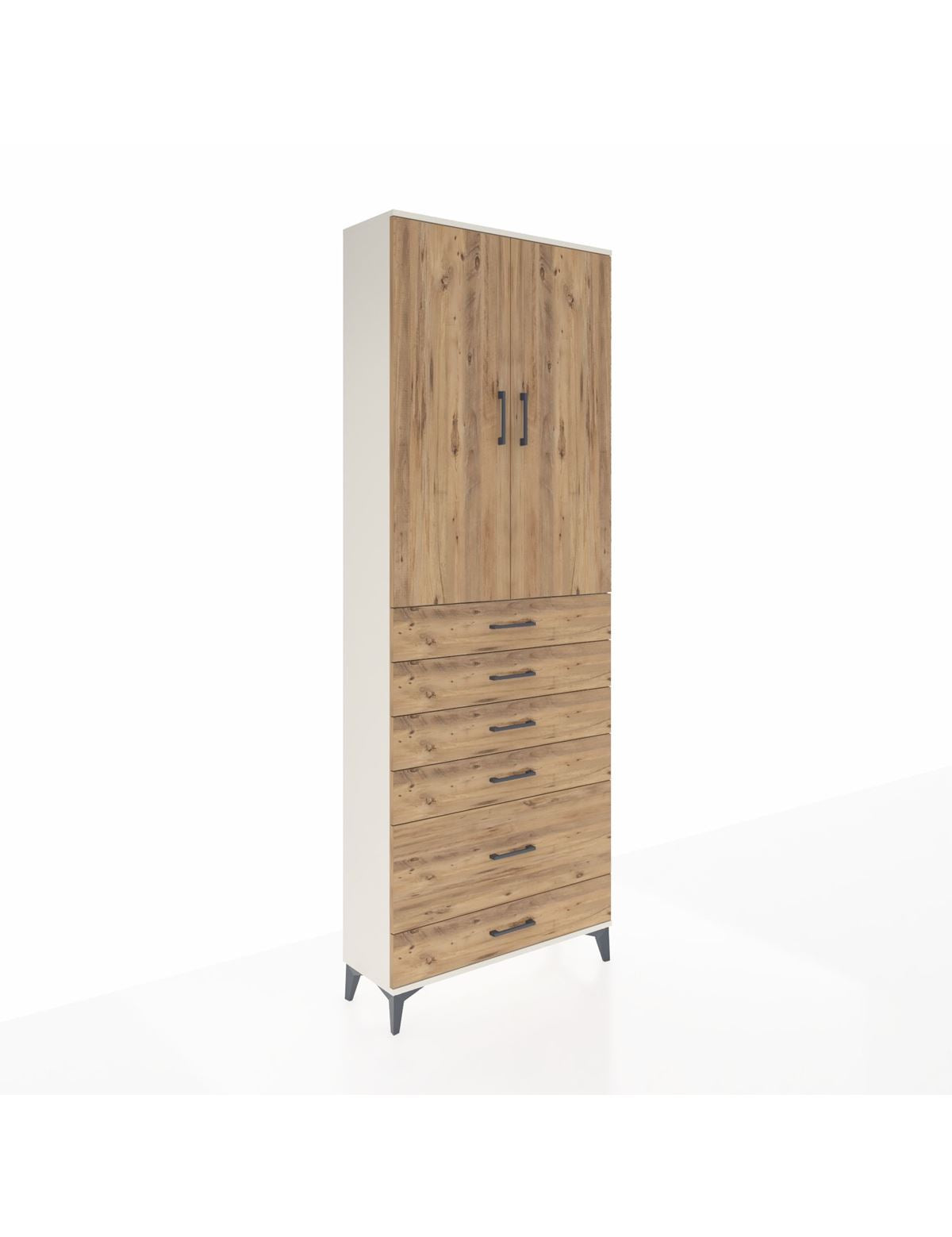Arges Dolap 3 Raflı 6 Çekmeceli 2 Kapaklı 88x30x243 - S33M063V3A