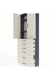 Arges Dolap 3 Raflı 6 Çekmeceli 2 Kapaklı 88x30x243 - S33M063V4A