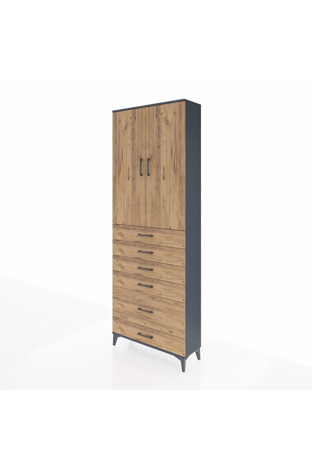 Arges Dolap 3 Raflı 6 Çekmeceli 2 Kapaklı 88x30x243 - S33M063V6A