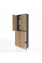 Arges Dolap 3 Raflı 6 Çekmeceli 2 Kapaklı 88x30x243 - S33M063V6A