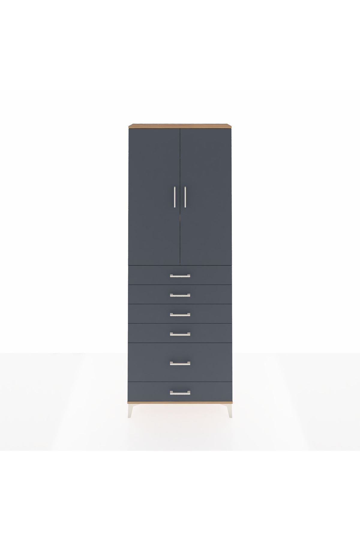 Arges Dolap 3 Raflı 6 Çekmeceli 2 Kapaklı 88x30x243 - S33M063V8A